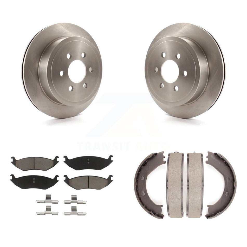 Rear Disc Rotors Ceramic Pads And Parking Brake Shoes Kit For 2003 Dodge Durango K8C-103890