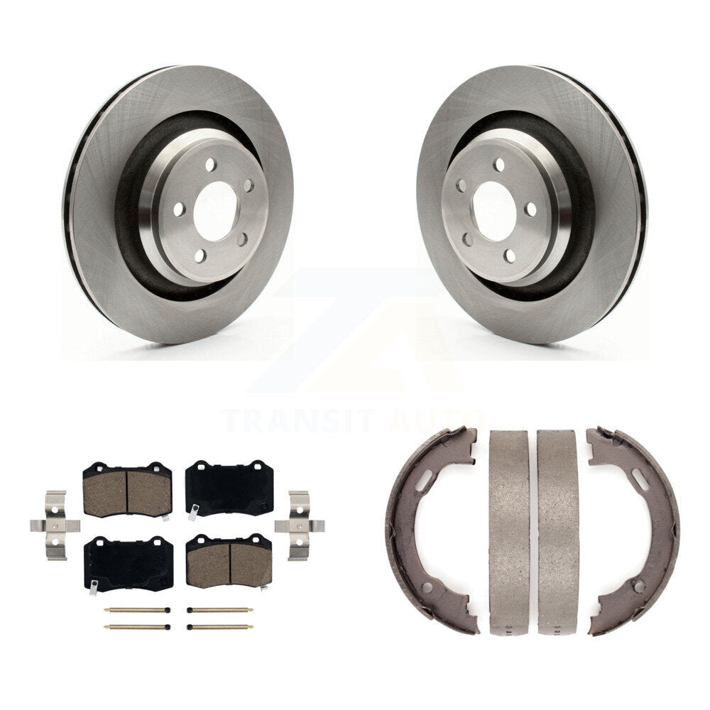 Rear Disc Rotors Ceramic Pads Parking Shoes Kit For Dodge Charger Chrysler 300 Challenger K8C-103895