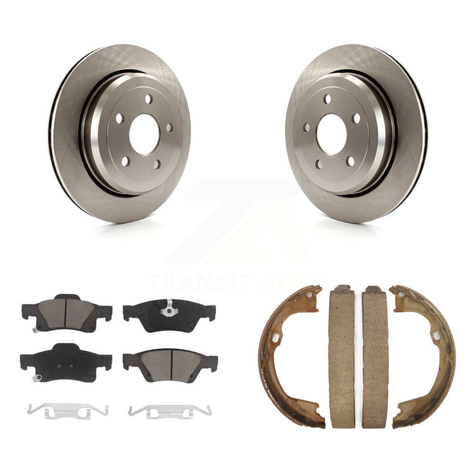 Rear Disc Rotors Ceramic Pads Parking Shoes Kit For Jeep Grand Cherokee Dodge Durango WK K8C-103900