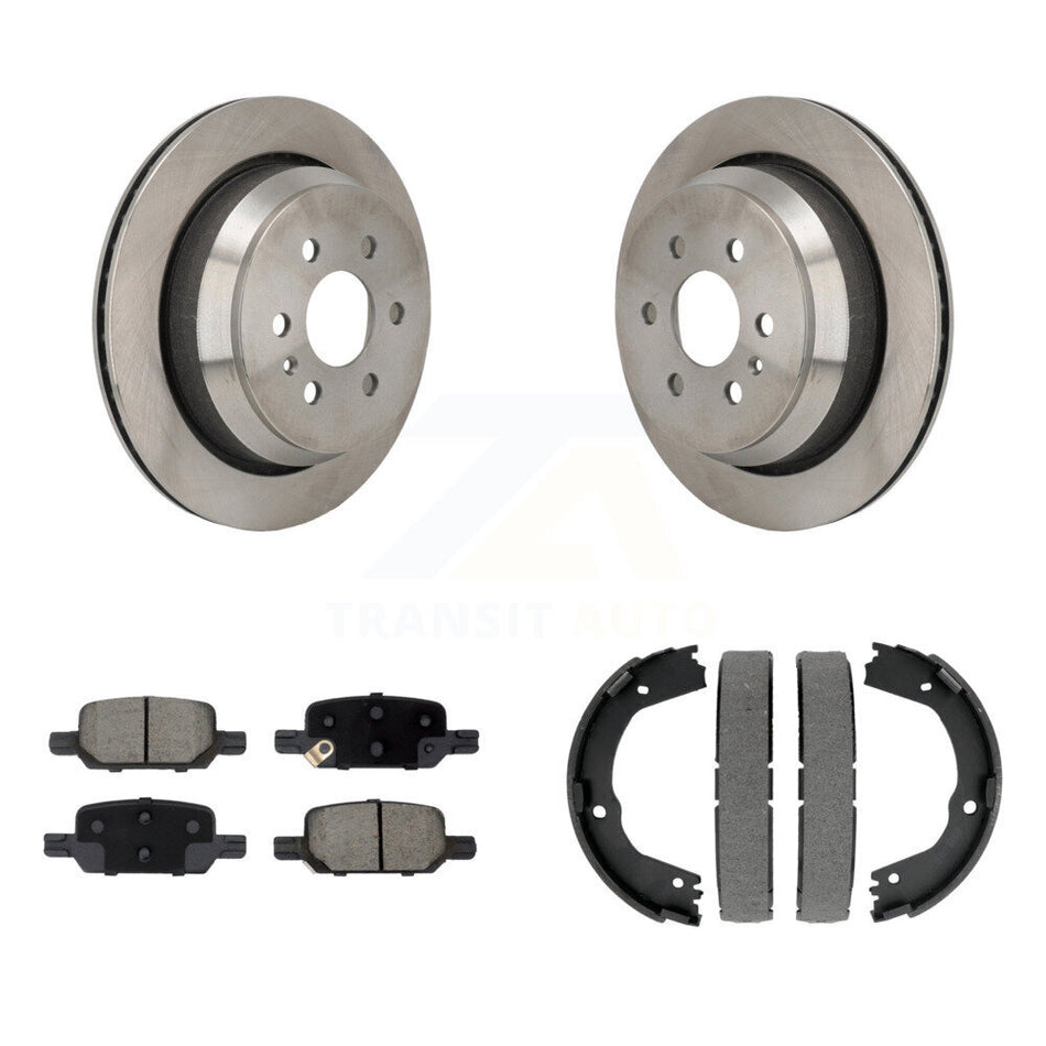 Rear Disc Rotors Ceramic Pads & Parking Brake Shoes Kit For Chevrolet Colorado GMC Canyon K8C-103904
