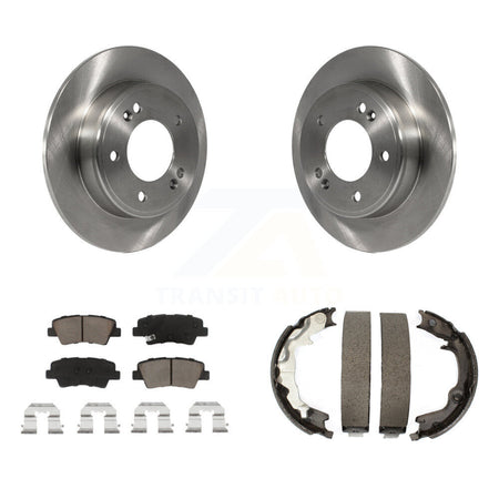 Rear Disc Rotors Ceramic Pads And Parking Brake Shoes Kit For 2014 Kia Forte Koup K8C-103928