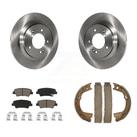 Rear Disc Rotors Ceramic Pads And Parking Brake Shoes Kit For Hyundai Sonata Azera K8C-103929