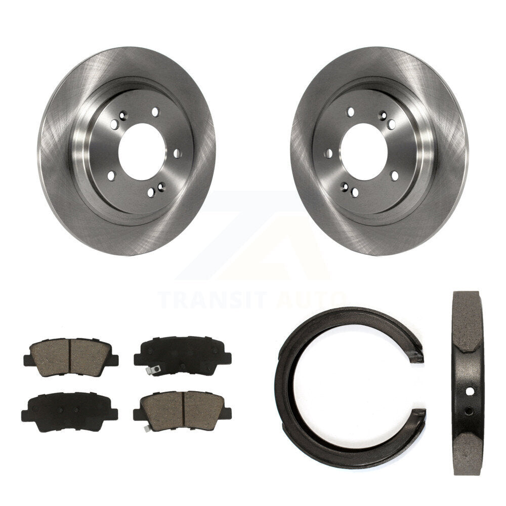 Rear Disc Rotors Ceramic Pads And Parking Brake Shoes Kit For Kia Optima K8C-103932