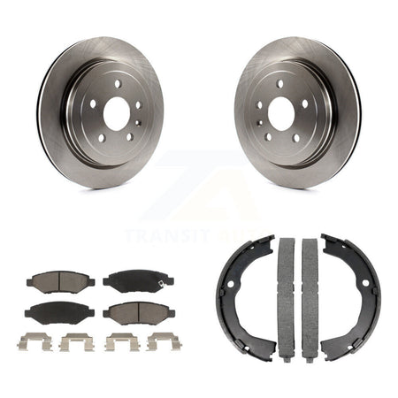 Rear Disc Rotors Ceramic Pads & Parking Brake Shoes Kit For Chevrolet Camaro Cadillac CTS K8C-103959