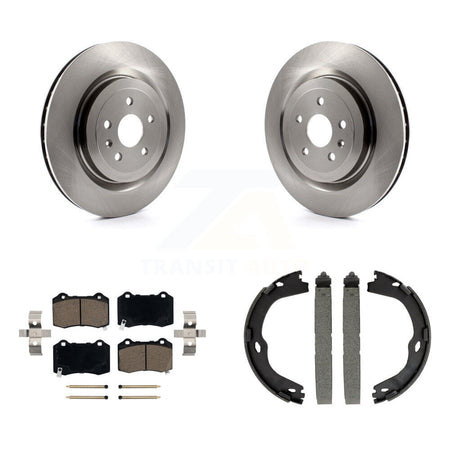 Rear Disc Rotors Ceramic Pads & Parking Brake Shoes Kit For Chevrolet Camaro Cadillac CTS K8C-103963