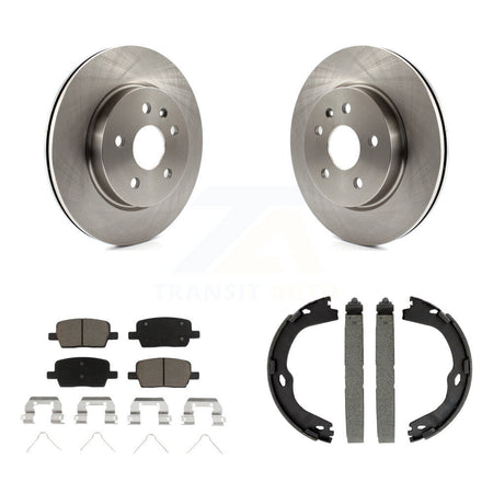 Rear Disc Rotors Ceramic Pads And Parking Brake Shoes Kit For Chevrolet Camaro K8C-103965