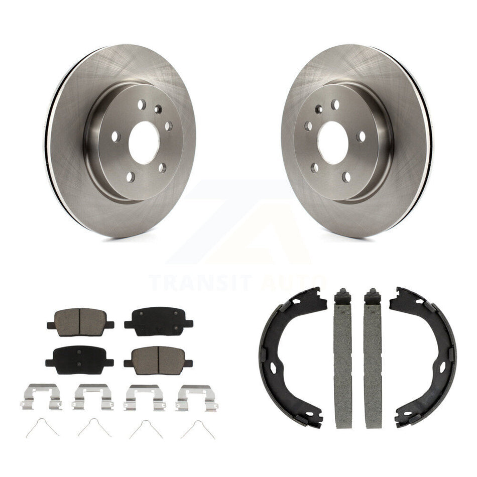Rear Disc Rotors Ceramic Pads And Parking Brake Shoes Kit For Chevrolet Camaro K8C-103965