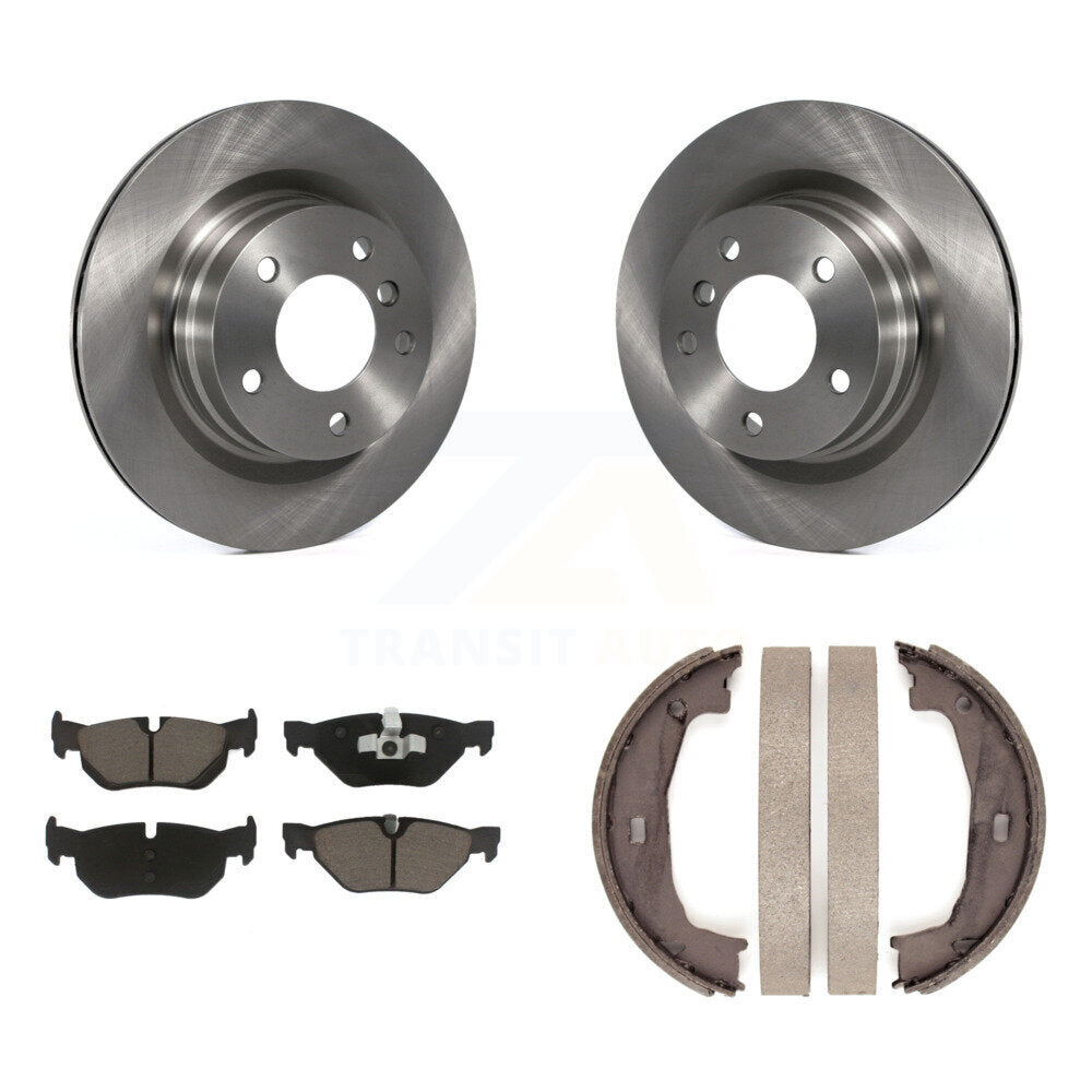 Rear Disc Rotors Ceramic Pads And Parking Brake Shoes Kit For BMW 323i 328i 325i K8C-103982