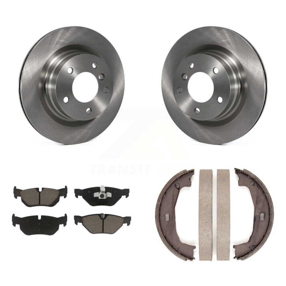 Rear Disc Rotors Ceramic Pads And Parking Brake Shoes Kit For BMW 323i 328i 325i K8C-103982