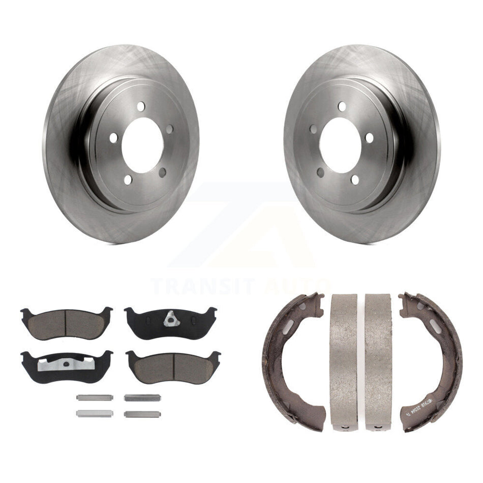 Rear Disc Rotors Ceramic Pads And Parking Shoes Kit For Ford Explorer Mercury Mountaineer K8C-103990