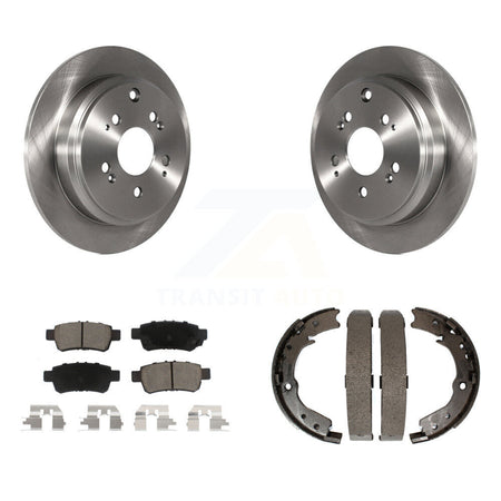 Rear Disc Rotors Ceramic Pads And Parking Brake Shoes Kit For 2005-2010 Honda Odyssey K8C-104003