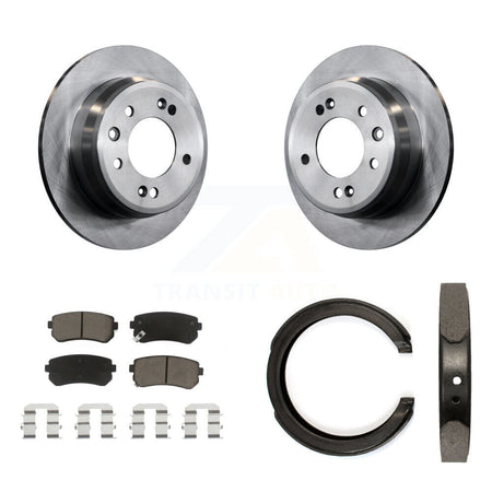 Rear Disc Rotors Ceramic Pads And Parking Brake Shoes Kit For 2011-2016 Kia Sportage FWD K8C-104042