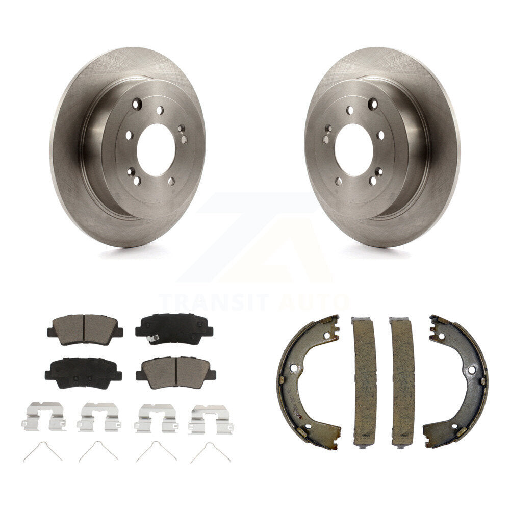 Rear Disc Rotors Ceramic Pads And Parking Brake Shoes Kit For Hyundai Tucson Kia Sportage K8C-104043