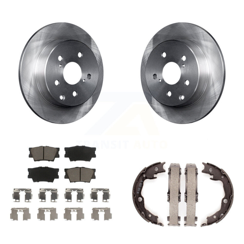 Rear Disc Rotors Ceramic Pads And Parking Brake Shoes Kit For Toyota RAV4 Lexus HS250h K8C-104050