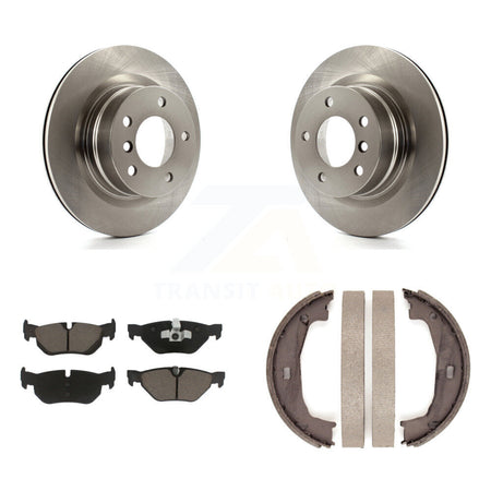 Rear Disc Rotors Ceramic Pads And Parking Brake Shoes Kit For 2008-2013 BMW 128i K8C-104072