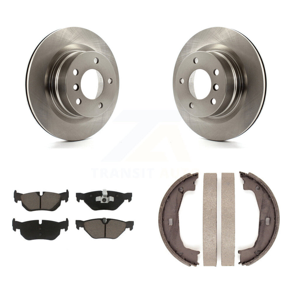 Rear Disc Rotors Ceramic Pads And Parking Brake Shoes Kit For 2008-2013 BMW 128i K8C-104072