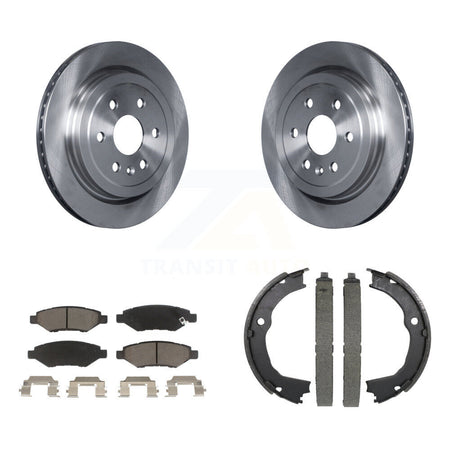 Rear Disc Rotors Ceramic Pads And Parking Brake Shoes Kit For 2010-2016 Cadillac SRX K8C-104076