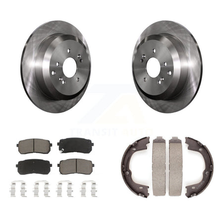 Rear Disc Rotors Ceramic Pads And Parking Brake Shoes Kit For 2007-2012 Hyundai Veracruz K8C-104083