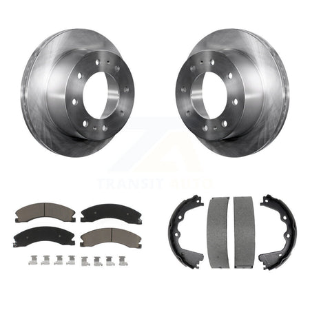 Rear Disc Rotors Ceramic Pads Parking Shoes Kit For GMC Sierra 2500 HD Chevrolet Suburban K8C-104095