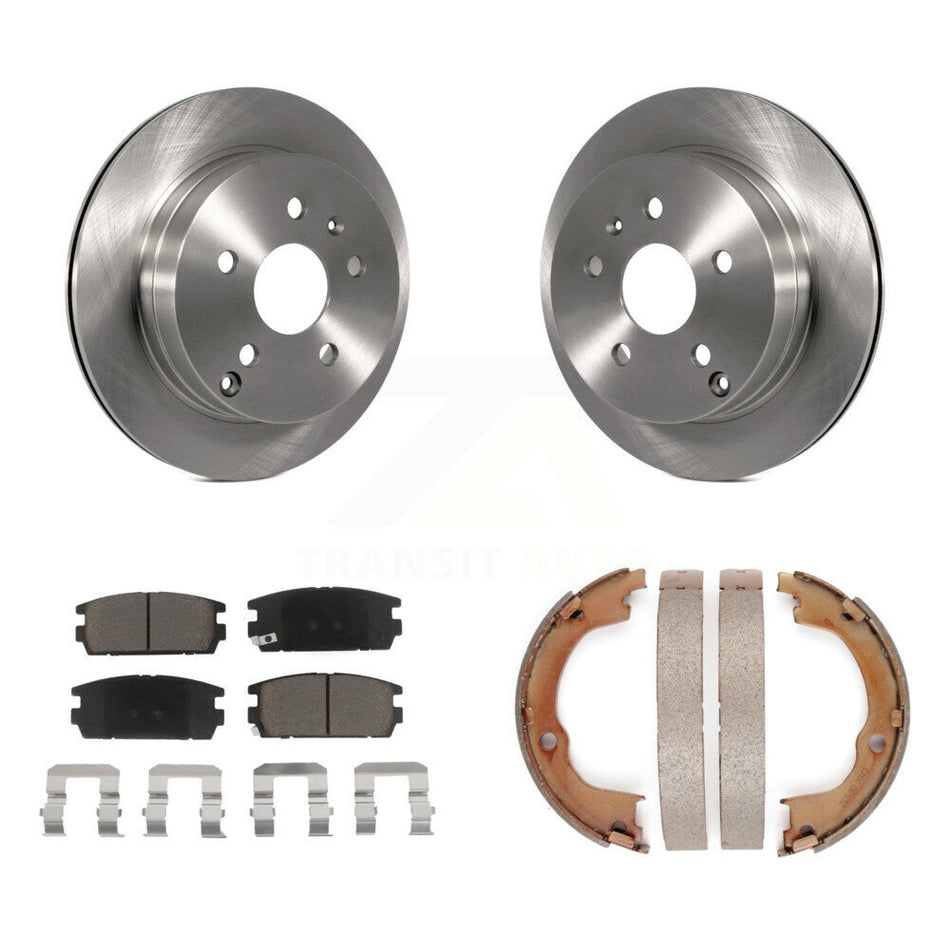Rear Disc Rotors Ceramic Pads & Parking Brake Shoes Kit For Chevrolet Equinox GMC Terrain K8C-104103