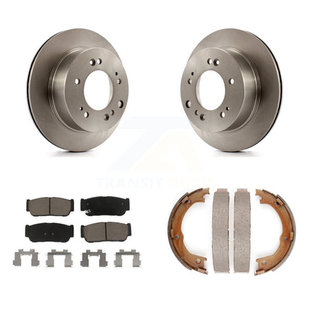 Rear Disc Rotors Ceramic Pads And Parking Brake Shoes Kit For 2007-2009 Kia Sorento K8C-104106
