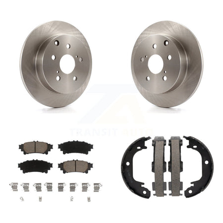 Rear Disc Rotors Ceramic Pads And Parking Brake Shoes Kit For Toyota Prius V Mirai K8C-104109