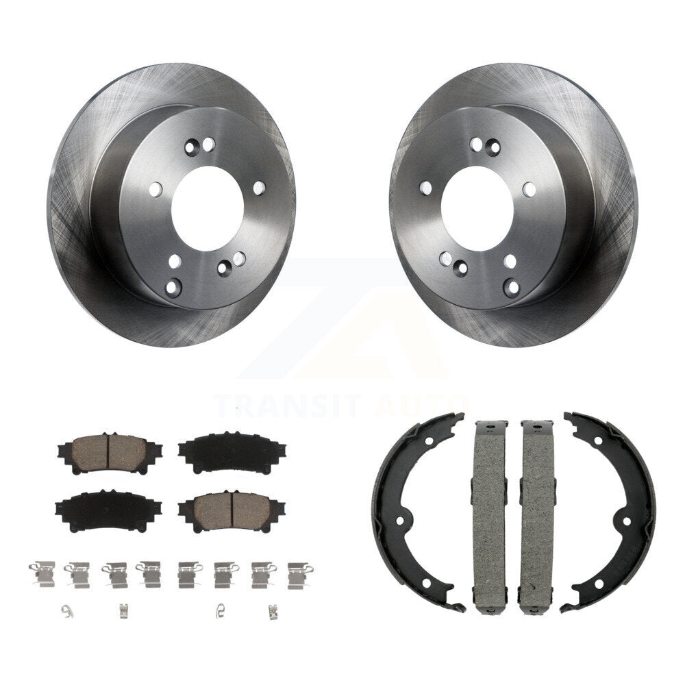 Rear Disc Rotors Ceramic Pads And Parking Brake Shoes Kit For Lexus IS250 K8C-104110