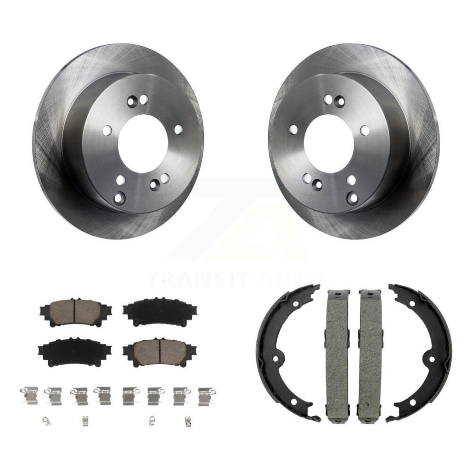 Rear Disc Rotors Ceramic Pads And Parking Brake Shoes Kit For Lexus IS250 K8C-104110