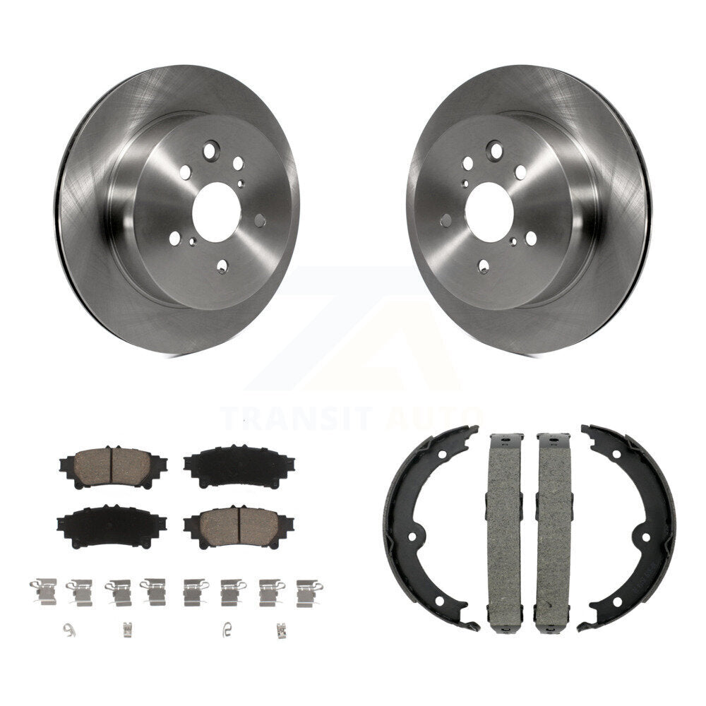 Rear Disc Rotors Ceramic Pads And Parking Brake Shoes Kit For Lexus IS350 IS250 K8C-104111