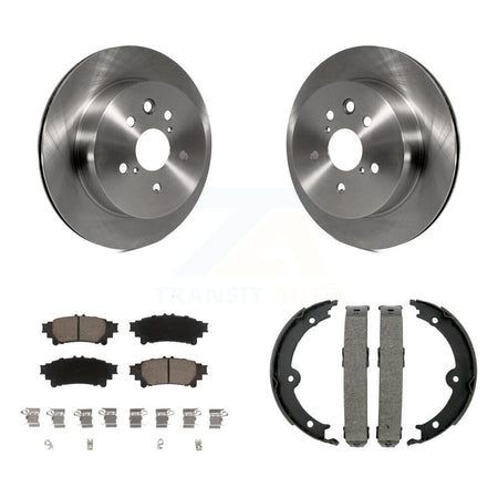Rear Disc Rotors Ceramic Pads And Parking Brake Shoes Kit For Lexus IS350 IS250 K8C-104111
