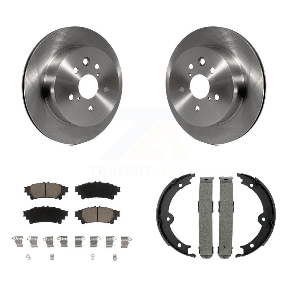 Rear Disc Rotors Ceramic Pads And Parking Brake Shoes Kit For Lexus IS350 IS250 K8C-104111