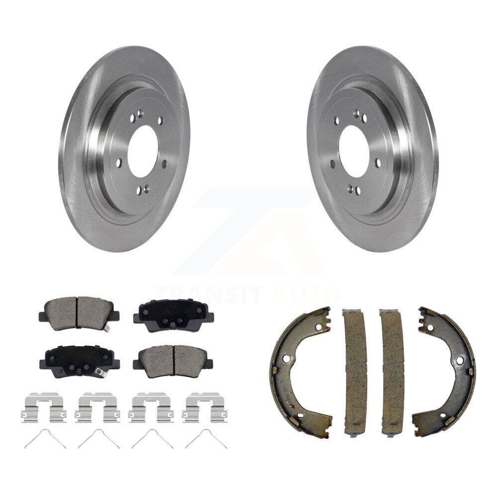 Rear Disc Rotors Ceramic Pads And Parking Brake Shoes Kit For Kia Sportage Hyundai Tucson K8C-104131