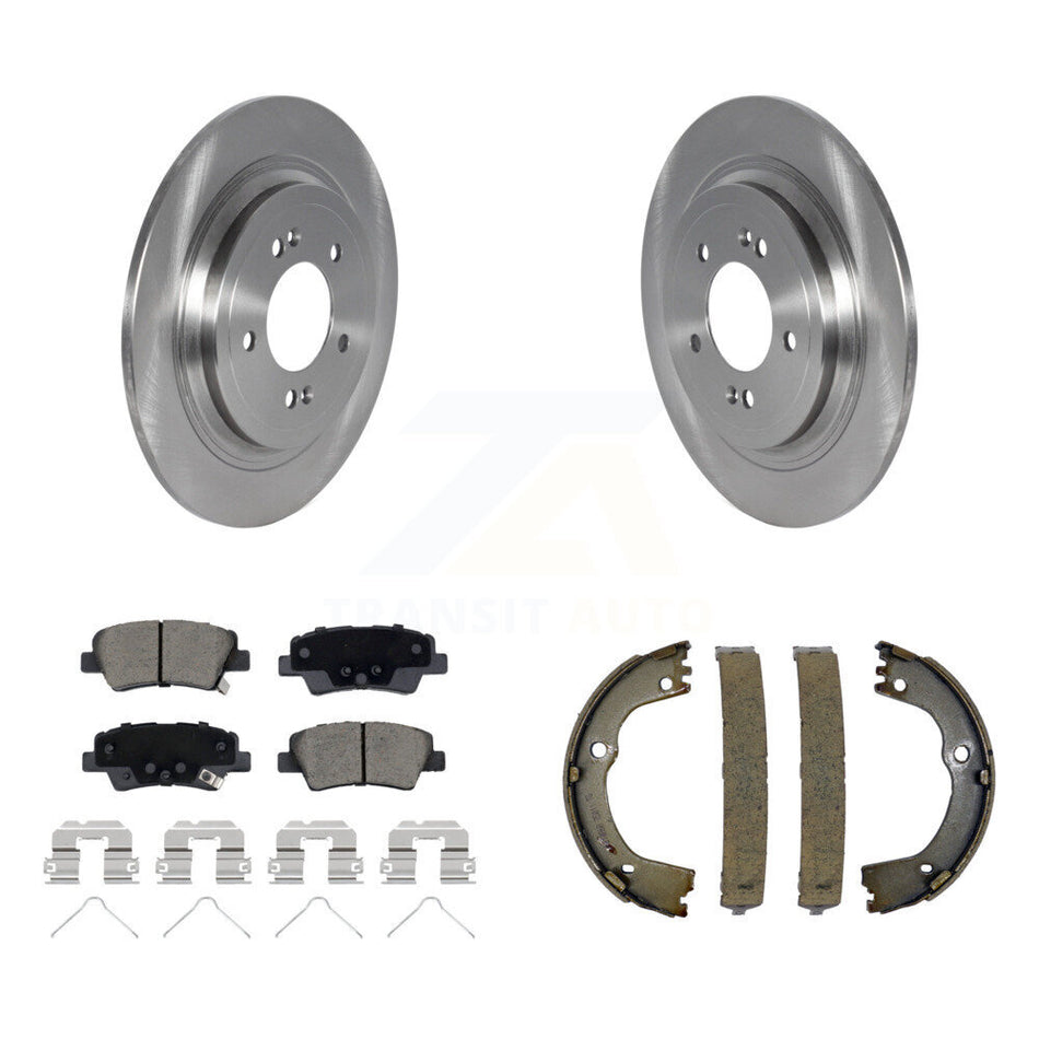 Rear Disc Rotors Ceramic Pads And Parking Brake Shoes Kit For Kia Sportage Hyundai Tucson K8C-104131