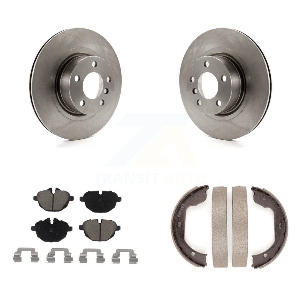 Rear Disc Rotors Ceramic Pads And Parking Brake Shoes Kit For 2011 BMW X3 xDrive28i K8C-104142