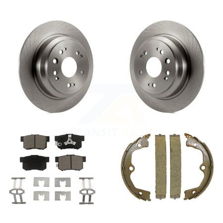 Rear Disc Rotors Ceramic Pads And Parking Brake Shoes Kit For Honda Accord Crosstour K8C-104157