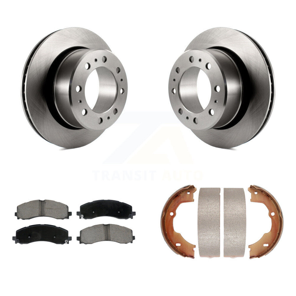 Rear Disc Rotors Ceramic Pads Parking Shoes Kit For 2021 Ram 3500 With Single Wheels K8C-104167