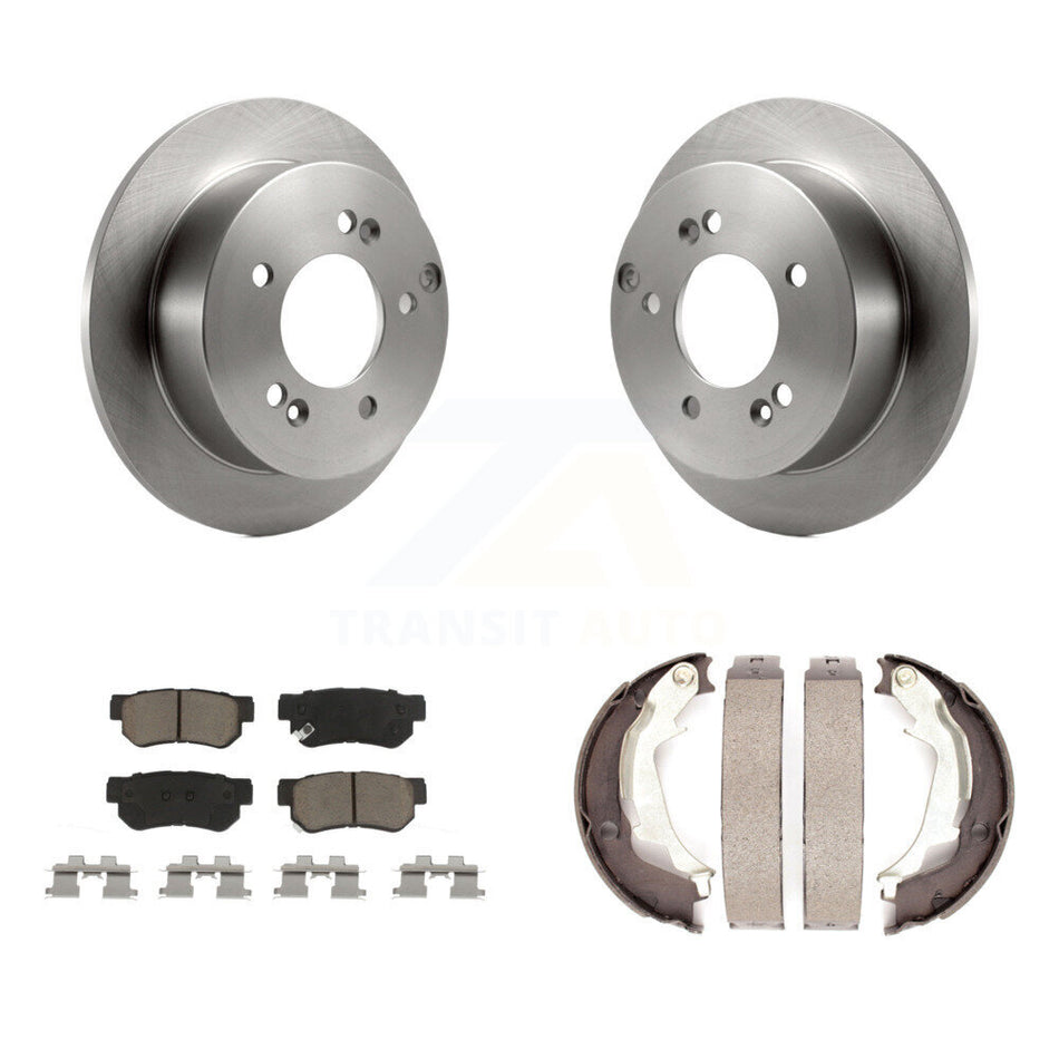 Rear Disc Rotors Ceramic Pads Parking Shoes Kit For Hyundai Sonata XG350 Kia Optima XG300 K8C-104174
