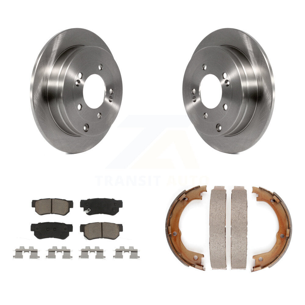 Rear Disc Rotors Ceramic Pads And Parking Brake Shoes Kit For Hyundai Azera K8C-104175