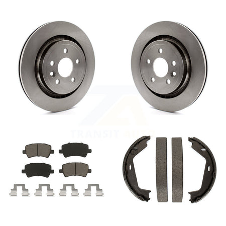 Rear Disc Rotors Ceramic Pads Parking Shoes Kit For 07-09 Volvo S80 AWD With Vented Rotor K8C-104177