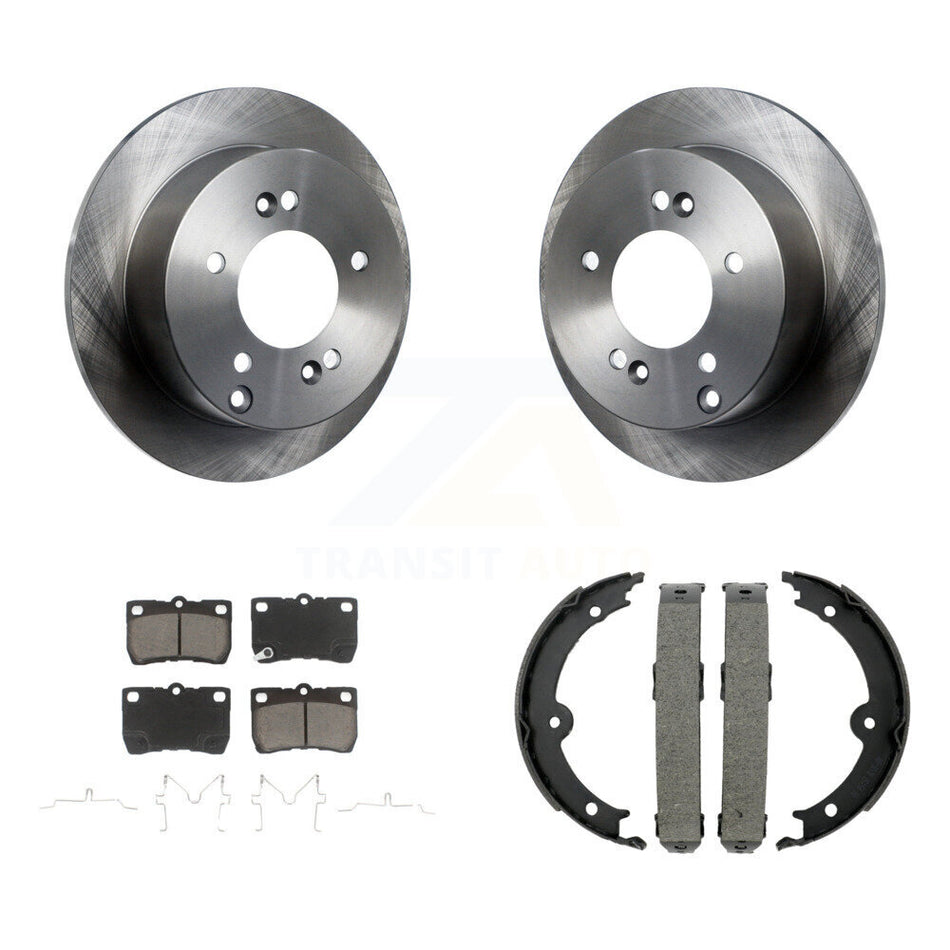 Rear Disc Rotors Ceramic Pads And Parking Brake Shoes Kit For Lexus IS250 K8C-104183