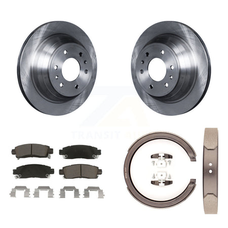 Rear Disc Rotors Ceramic Pads & Parking Shoes Kit For Chevrolet GMC Trailblazer Envoy XL K8C-104186
