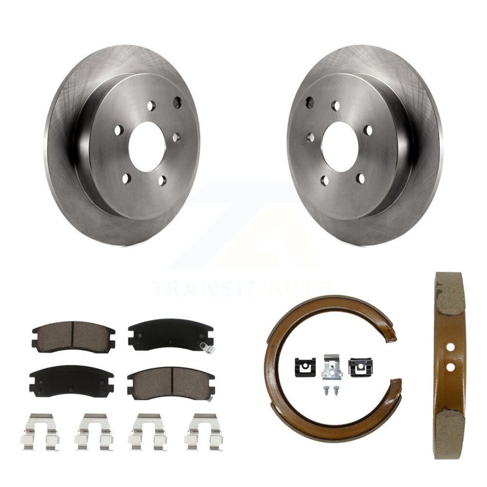 Rear Disc Rotors Ceramic Pads And Parking Shoes Kit For Buick Rendezvous Pontiac Montana K8C-104187