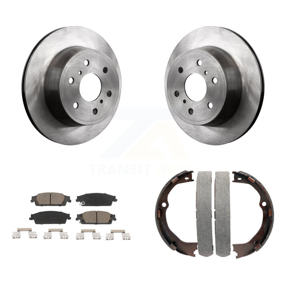 Rear Disc Rotors Ceramic Pads & Parking Shoes Kit For GMC Chevrolet Sierra 1500 Silverado K8C-104189