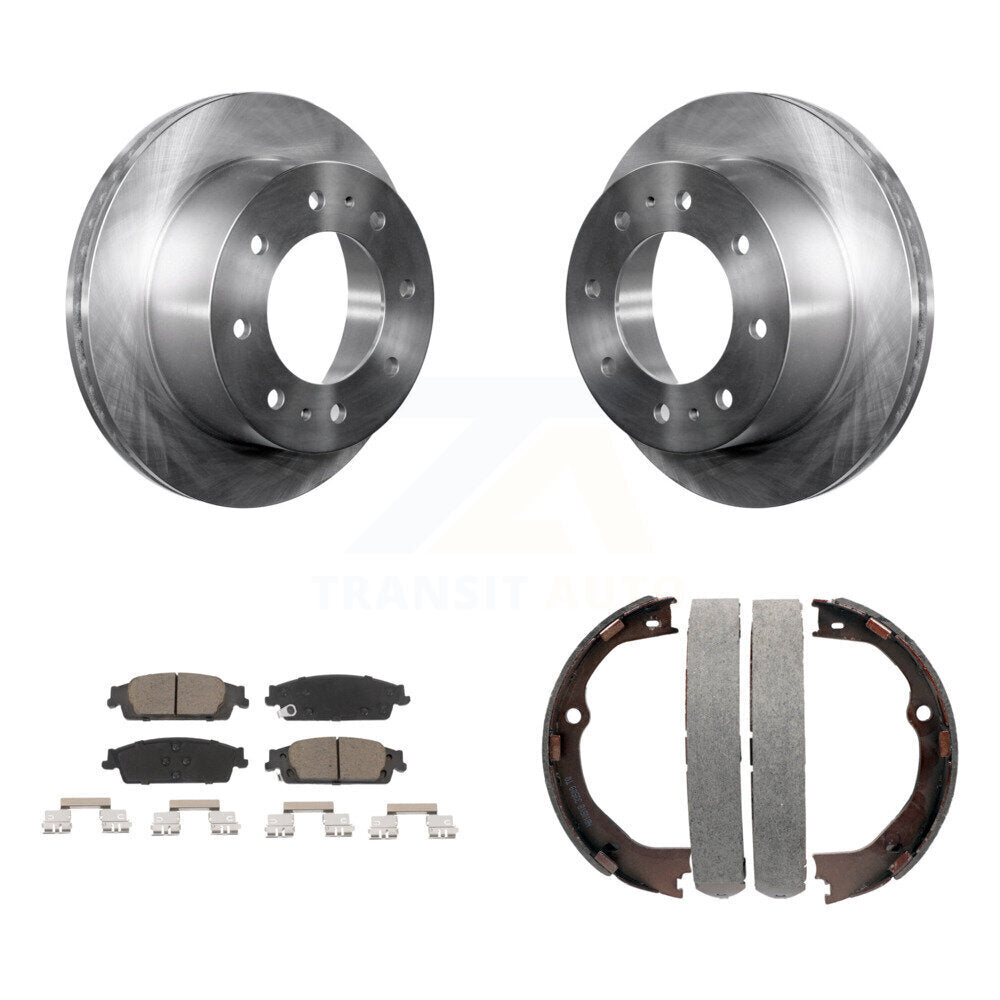 Rear Disc Rotors Ceramic Pads Parking Shoes Kit For Chevrolet Suburban With 8 Lug Wheels K8C-104190
