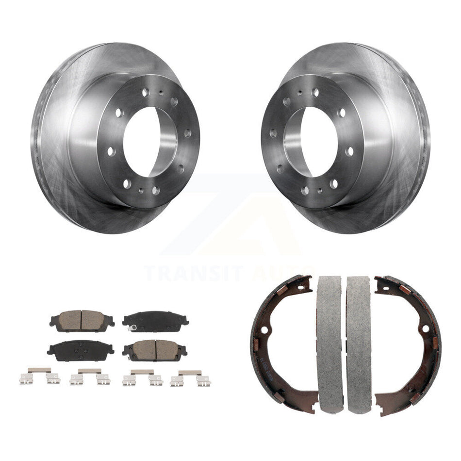 Rear Disc Rotors Ceramic Pads Parking Shoes Kit For Chevrolet Suburban With 8 Lug Wheels K8C-104190