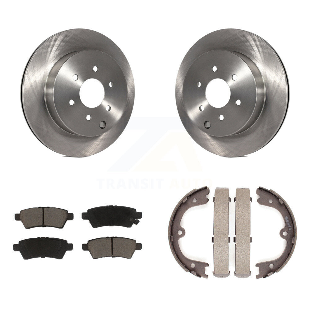 Rear Disc Rotors Ceramic Pads And Parking Brake Shoes Kit For 2005-2012 Nissan Pathfinder K8C-104192