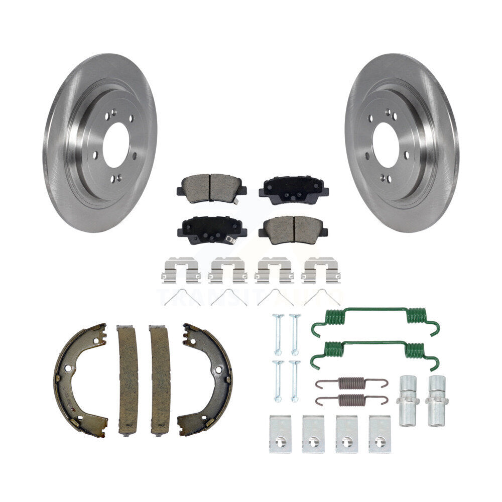 Rear Disc Rotors Ceramic Pads Parking Brake Shoes And Hardware Kit For Kia Sportage K8C-104210