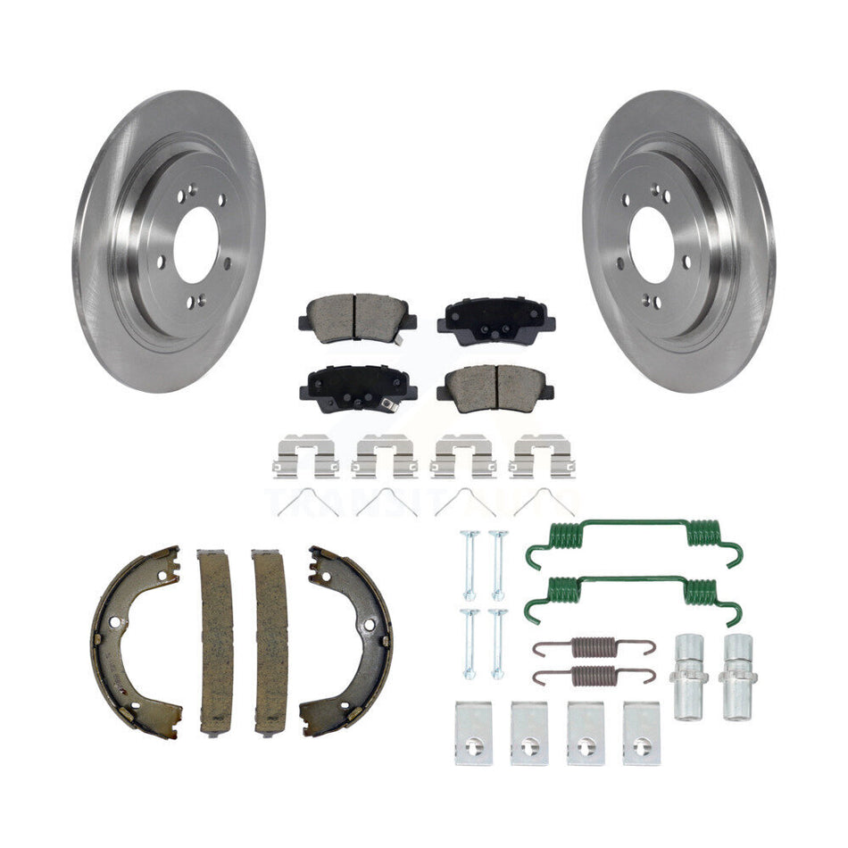 Rear Disc Rotors Ceramic Pads Parking Brake Shoes And Hardware Kit For Kia Sportage K8C-104210
