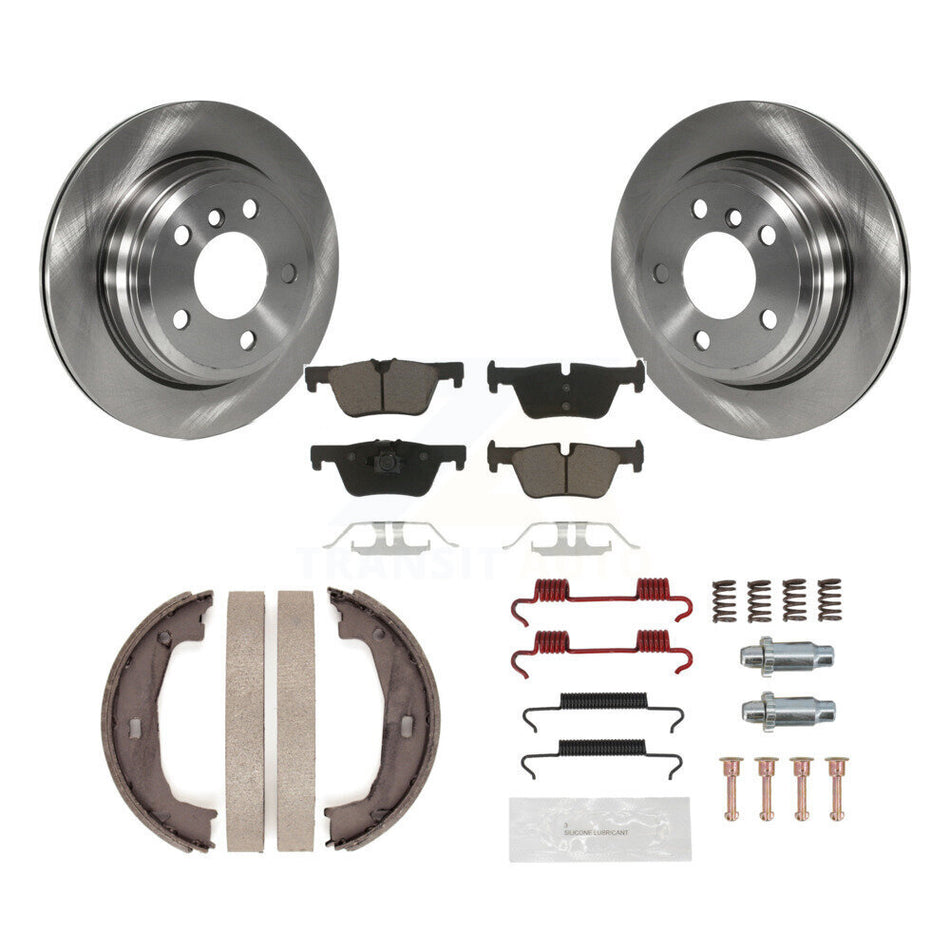 Rear Disc Rotors Ceramic Pads Parking Shoes & Hardware Kit For BMW 320i xDrive 428i Gran K8C-104228