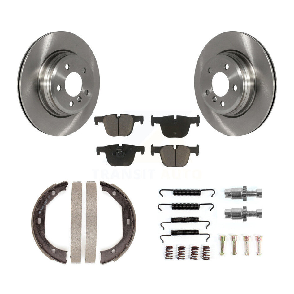 Rear Disc Rotors Ceramic Pads Parking Shoes Hardware Kit For BMW 330i xDrive 328i 335i GT K8C-104243